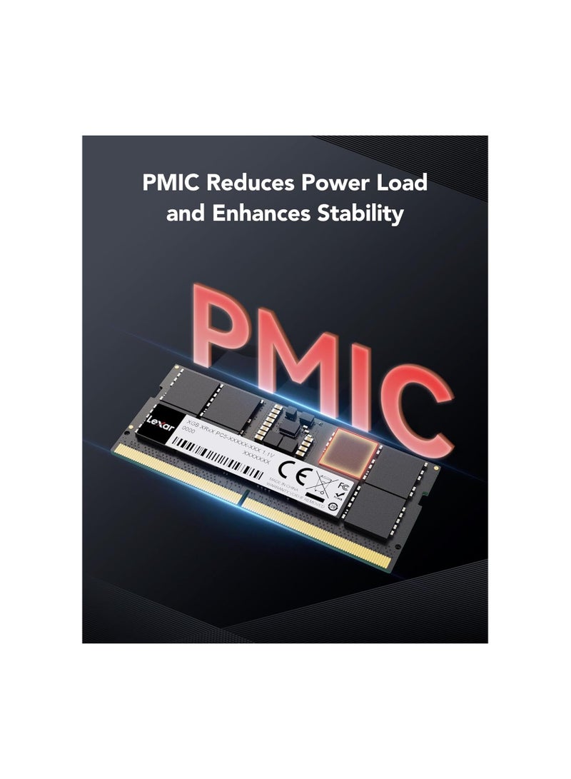 ليكسار ذاكرة RAM DDR5 SODIMM سعة 8GB بتردد 5600MHz 262-Pين ذاكرة SODIMM عالية الأداء لأجهزة اللابتوب/أجهزة الكمبيوتر الكل في واحد Intel NUC Mini PC 1.1V CL46-45-45-90 (LD5S08G56C46ST-BGS) - Image 2