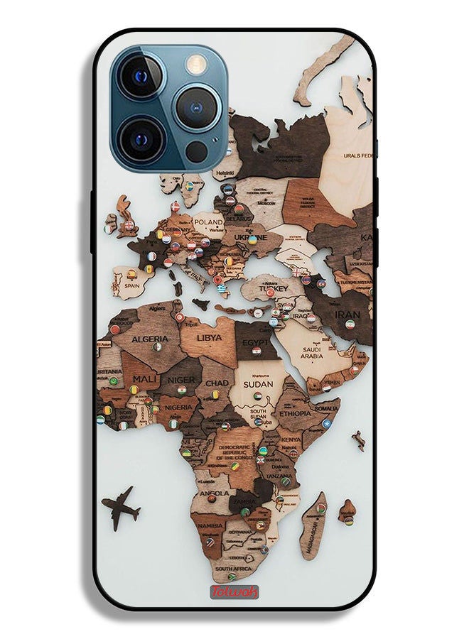 Tolwak جراب حماية لجهاز Apple iPhone 12 Pro Max برسومات خريطة العالم - Image 2