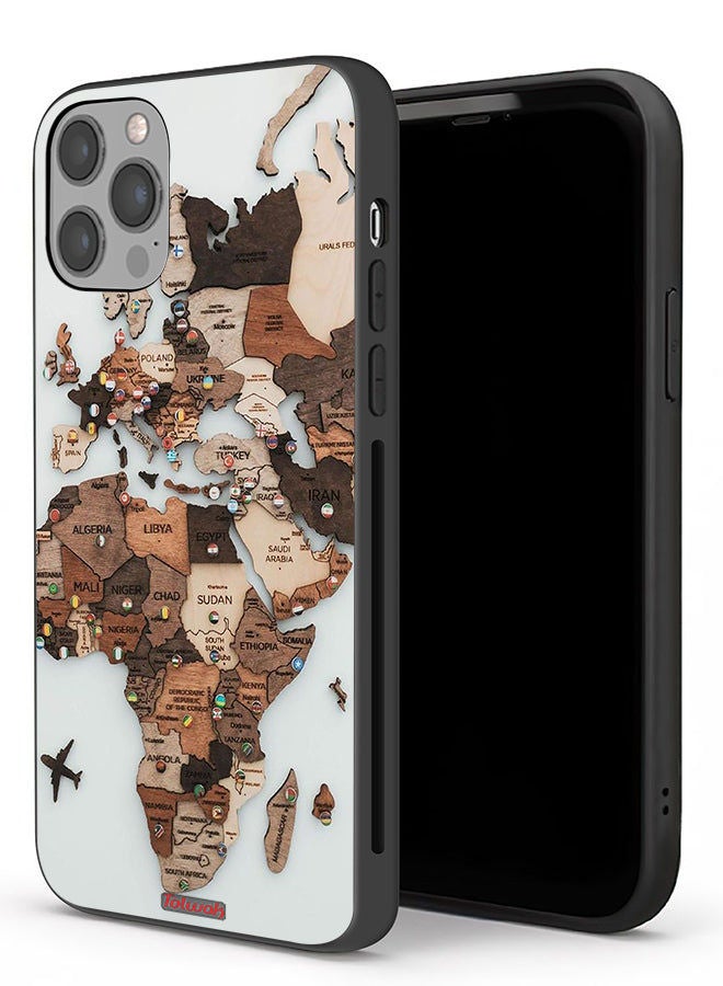 Tolwak جراب حماية لجهاز Apple iPhone 12 Pro Max برسومات خريطة العالم - Image 1