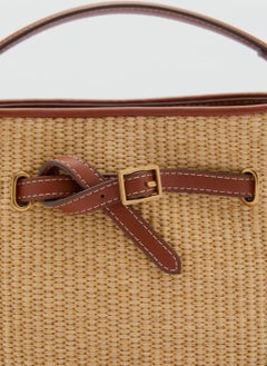 MANGO Canvas Buckle Detail Bucket Bag  - Image 3