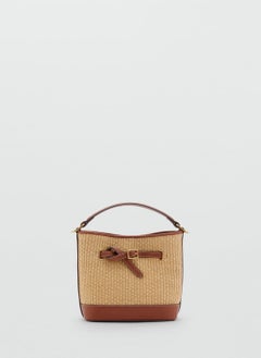 MANGO Canvas Buckle Detail Bucket Bag  - Image 1