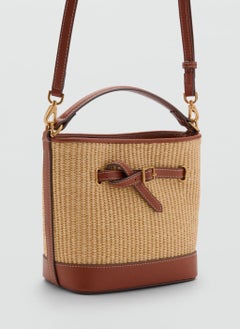 MANGO Canvas Buckle Detail Bucket Bag  - Image 2