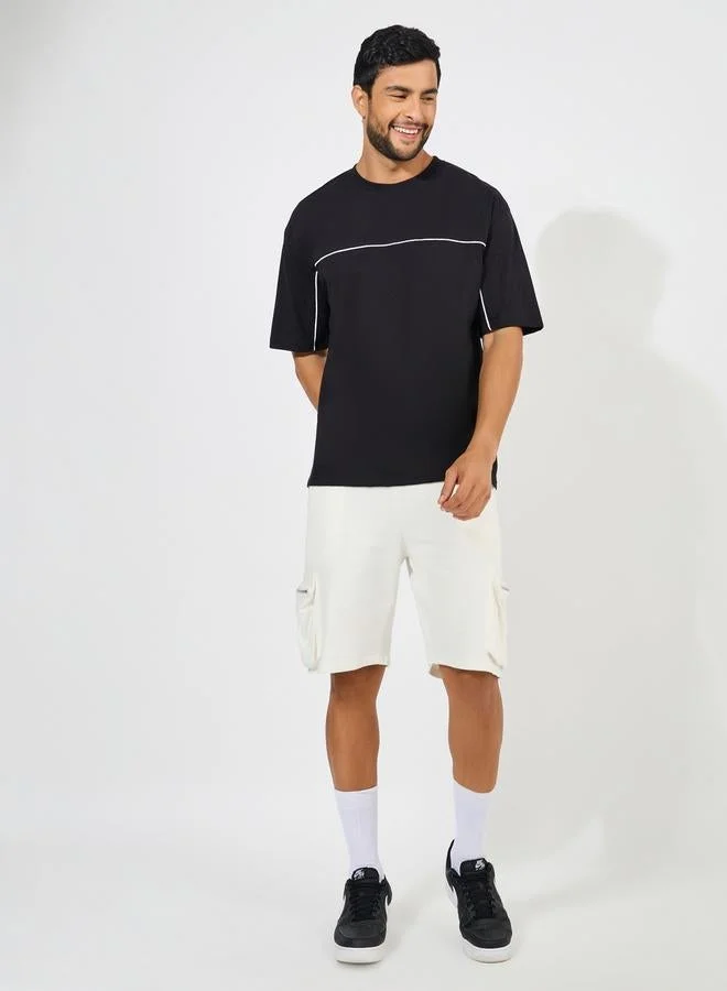 Styli Styli Contrast Seam Piping Detail Oversized T-Shirt