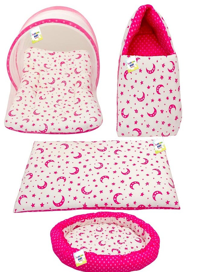 Toddylon Baby Bedding Set for New Born (4 PCS Set) (0-6 Months) Pink - Image 1