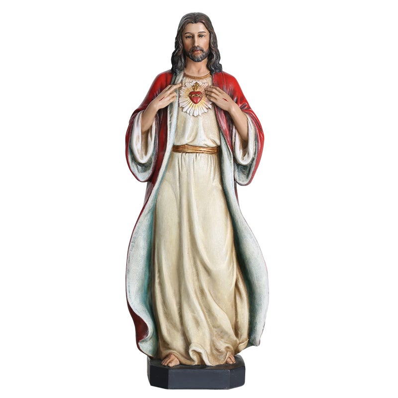 BC BUILDCLASSIC BC Catholic Sacred Heart of Jesus Statue, 10" H Jesus Christ Figure, Religious Catholic Gifts, Inspirational Indoor Home Decor, Hand Painted by Buildclassic - Image 1