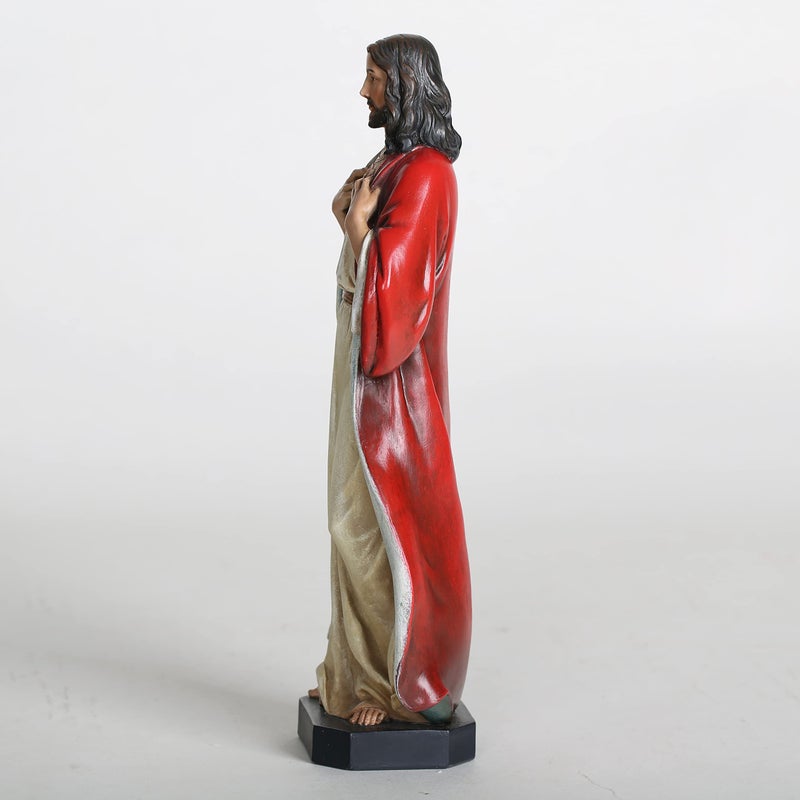 BC BUILDCLASSIC BC Catholic Sacred Heart of Jesus Statue, 10" H Jesus Christ Figure, Religious Catholic Gifts, Inspirational Indoor Home Decor, Hand Painted by Buildclassic - Image 4