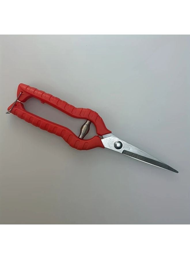 Professional Garden Pruning Shears 1pc Ergonomic Red Grip Stainless Steel Blades - Image 1