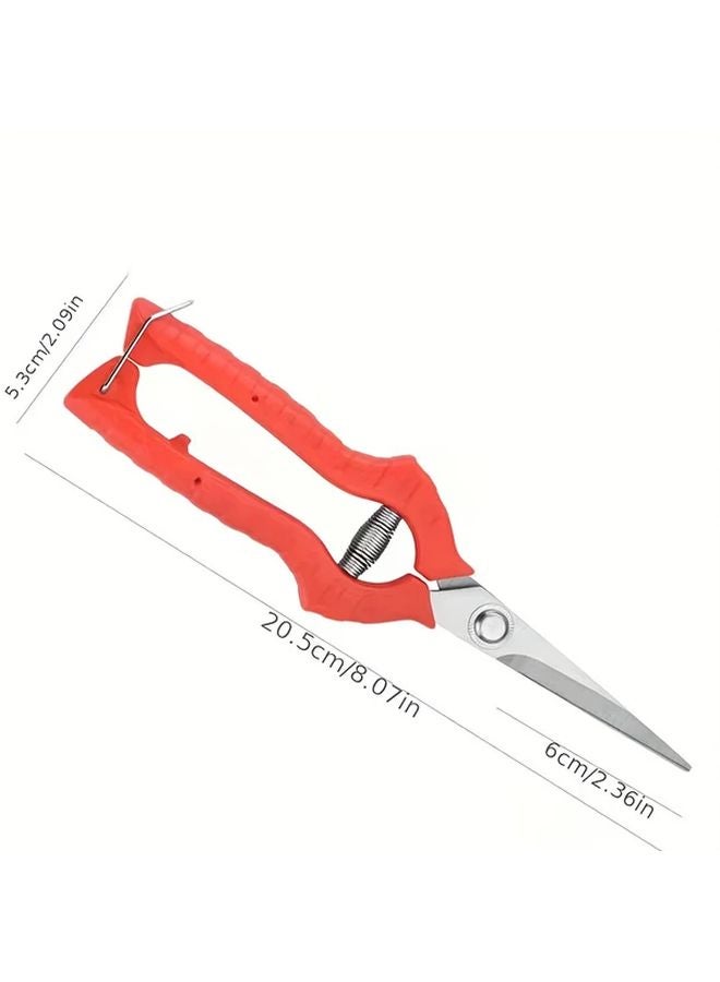 Professional Garden Pruning Shears 1pc Ergonomic Red Grip Stainless Steel Blades - Image 4