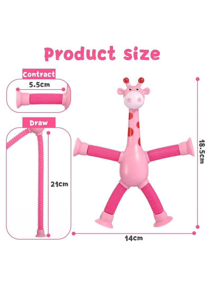 Telescopic Suction Cup Giraffe Toys, Sensory Giraffe Toy, Suction Cup Toy for Kids, Stuffed Animal Giraffe, Anti-Stress Toys, Funny Educational Fidget Toy, Improve Focus, Creativity - Image 3