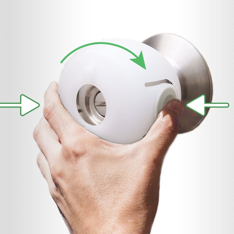 Moonybaby Door Knob Safety Cover for Kids, 4 Pack Babyproof Locks, Child and Toddler Safety Locks, White - Image 5