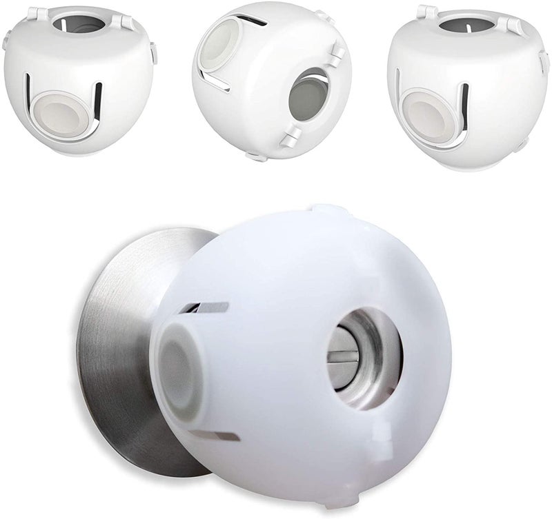 Moonybaby Door Knob Safety Cover for Kids, 4 Pack Babyproof Locks, Child and Toddler Safety Locks, White - Image 2