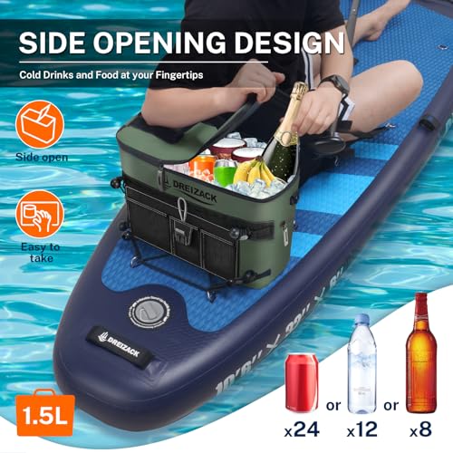 Dreizack Kayak Cooler Behind Seat, Waterproof Camping Cooler for Kayaking,Paddleboard Coolers Compatible with Lawn-Chair Seat Kayak Accessories Cooler Bag Kayak Coolers Tow Behind for Fishing - Image 3