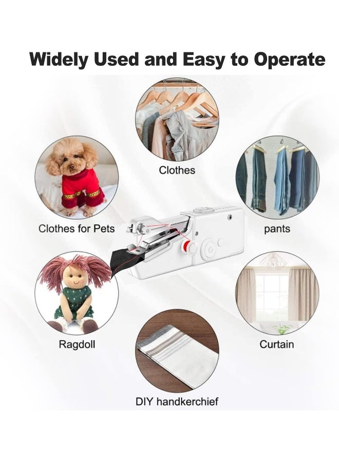 MOMENT Handheld Sewing Machine, Mini Portable Stitching Machine For Beginners Diy Fabrics Clothes Home Travel, Cordless Electric Mending Machine For Home Quick Repairing And Stitch Handicrafts - Image 2