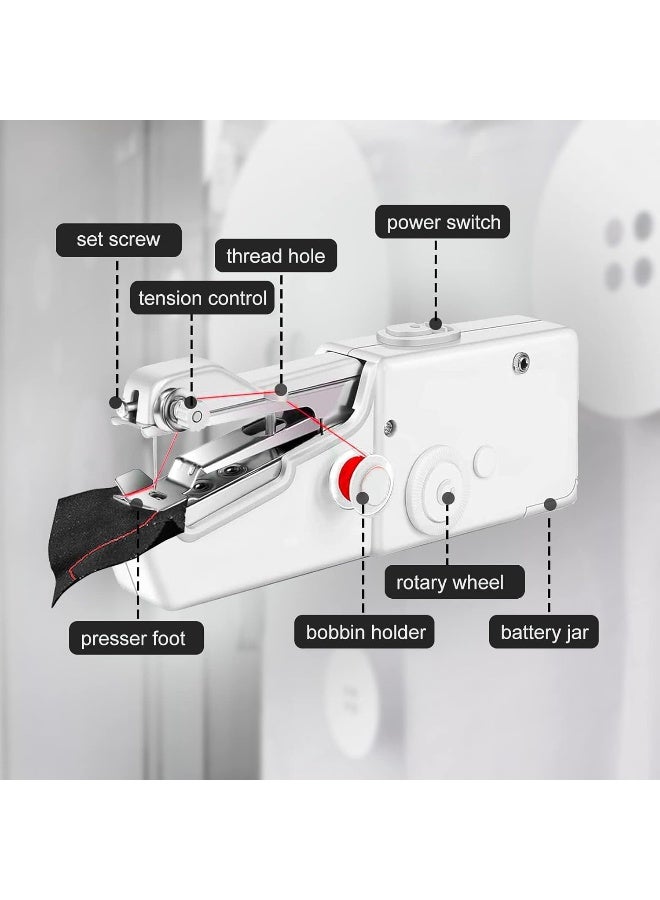 MOMENT Handheld Sewing Machine, Mini Portable Stitching Machine For Beginners Diy Fabrics Clothes Home Travel, Cordless Electric Mending Machine For Home Quick Repairing And Stitch Handicrafts - Image 4