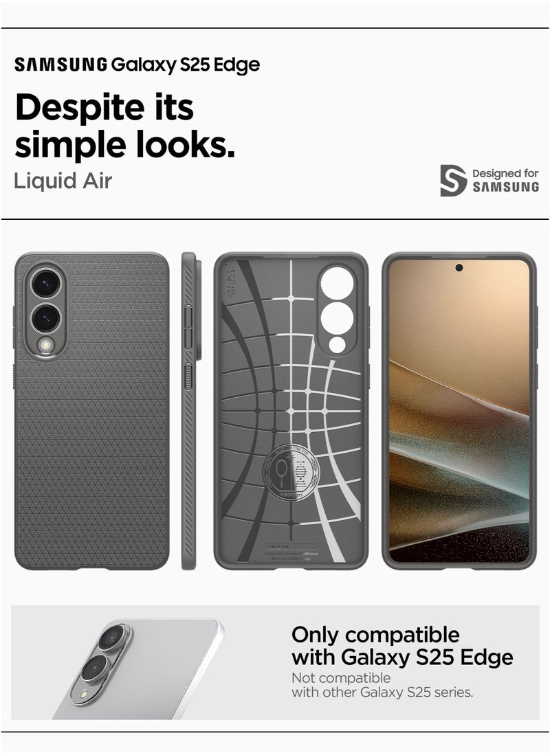 Spigen Liquid Air for Samsung Galaxy S25 EDGE Case Cover (2025) - Marble Gray  - Image 2