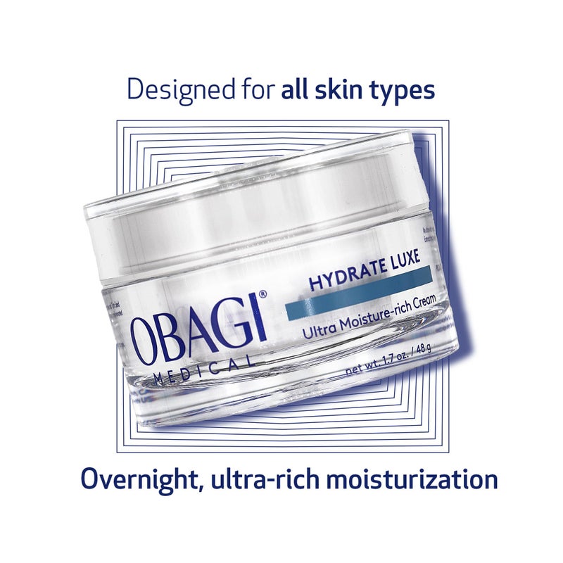 Obagi Medical Obagi Hydrate Luxe Ultra-Rich Facial Moisturizer - Non-Comedogenic with Tara Seed Extract and Biomimetic Peptides - Intensive Night Face Cream for Dry, Sensitive or Aging Skin - 1.7 oz - Image 3