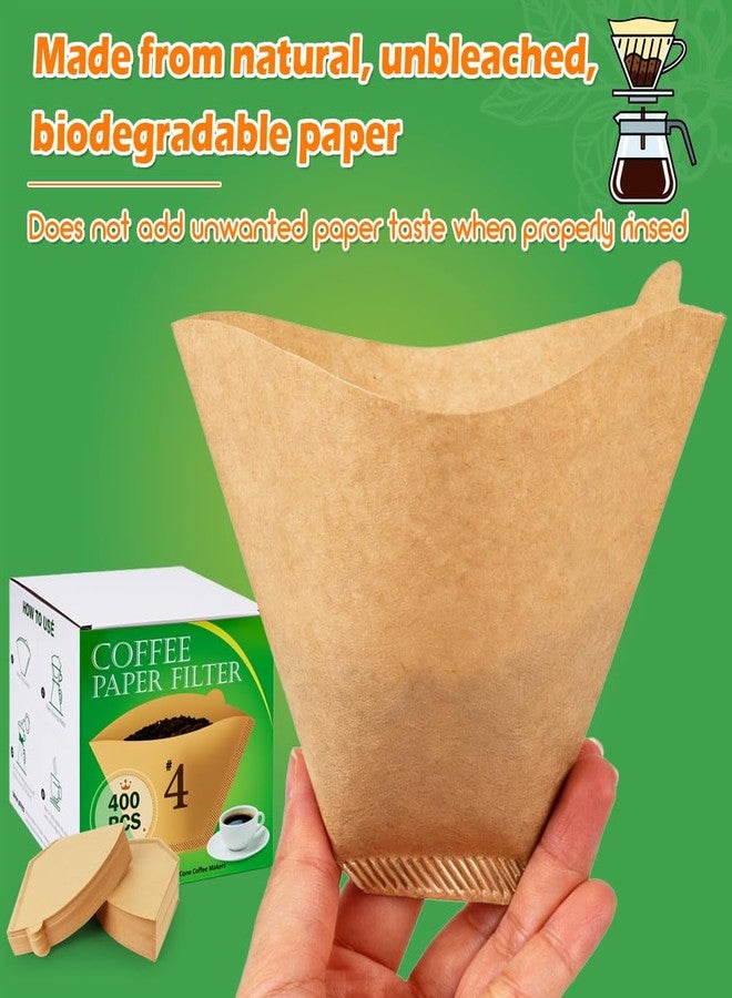 BYKITCHEN 400 قطعة من فلاتر القهوة المخروطية رقم 4، تناسب ماكينات القهوة من 8 إلى 12 كوبًا و14 كوبًا، ورق ترشيح قهوة غير مبيض للاستخدام مرة واحدة، مقاس 4، متوافق مع ماكينات قهوة Ninja وCuisinart سعة 12/14 كوبًا وماكينات التقطير - Image 5