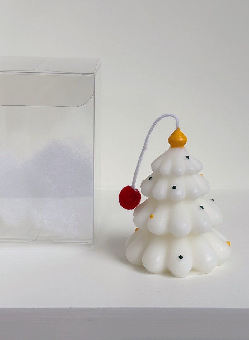 NS Christmas Candles Mini Hand drawn Christmas Tree Candles Bear Candles Christmas Companions Christmas Small Gifts(2-Pack)  - Image 1