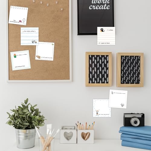 ZCPTZ 9 Pcs Funny Notepads 3" x 3" Self-adhesive Note Pads Fun Memo for Home Work Office School Supplies Teacher Gifts - 450 Sheets Reusable Cute Sticky Notes - Image 5
