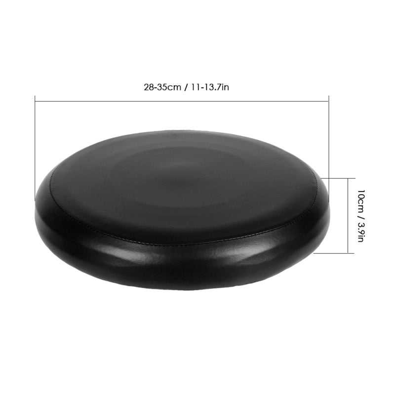 Round Stool Cover: Black PU Leather, Stretchable Elastic Fit, Waterproof Oilproof - Protective Decorative Removable Cover for Bar Kitchen Dining Garden Club - Image 3