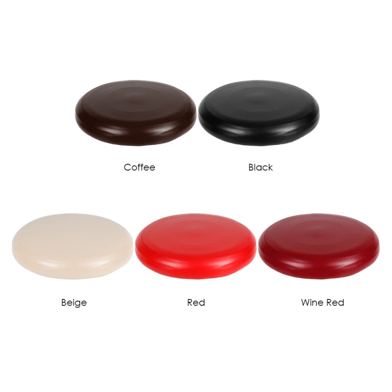 Round Stool Cover: Black PU Leather, Stretchable Elastic Fit, Waterproof Oilproof - Protective Decorative Removable Cover for Bar Kitchen Dining Garden Club - Image 2