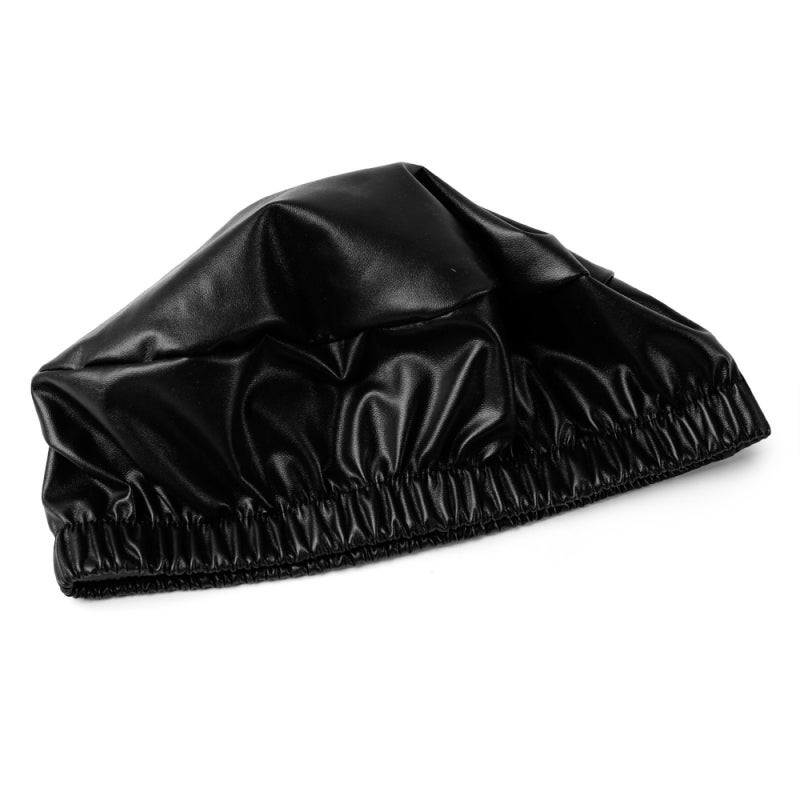 Round Stool Cover: Black PU Leather, Stretchable Elastic Fit, Waterproof Oilproof - Protective Decorative Removable Cover for Bar Kitchen Dining Garden Club - Image 4