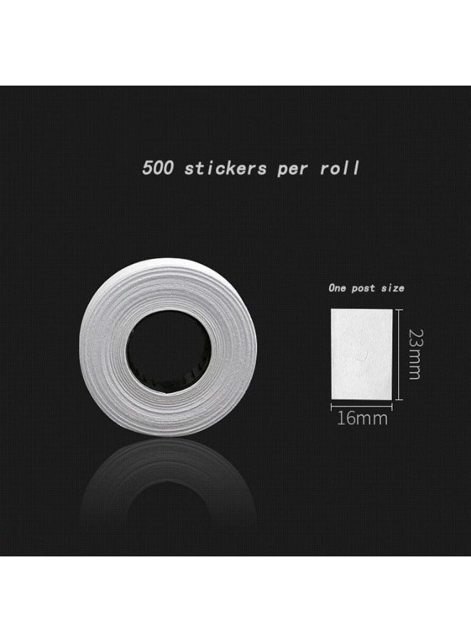 ملصقات أسعار بيضاء، 10 لفات (5000 ملصق إجمالي)، متوافقة مع مسدس الأسعار MX-6600 بخطين، 16x23 ملم - Image 2