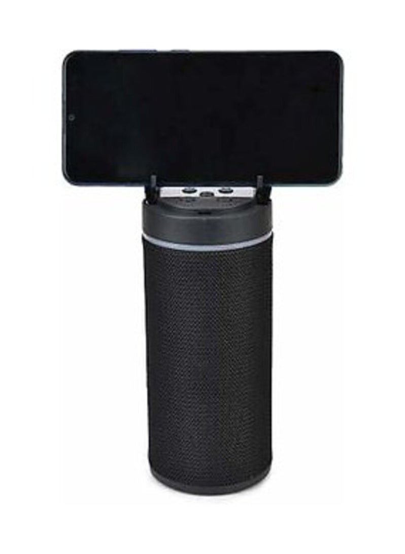 ماركة غير محددة - مكبر صوت KT-125 بلوتوث لاسلكي محمول مع حامل للموبايل ومنفذ USB وبطاقة ذاكرة واتصال بلوتوث (اسود) - Image 1