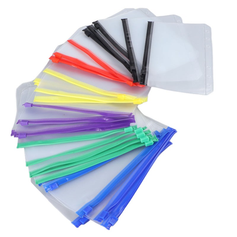 A6 Zipper Folders:  Premium PVC Waterproof Tear Resistant Semi Translucent - Lightweight Portable Reusable Plastic Folders for Office Organization, School Supplies and Travel Organization - Image 1