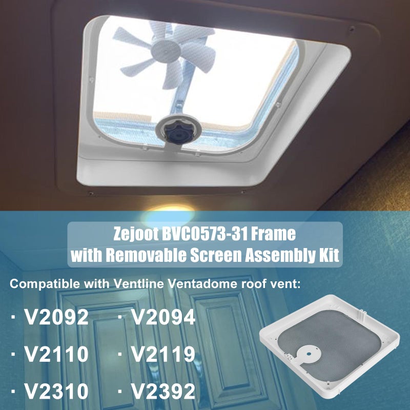 Zejoot Roof Vent Frame Screen Replacement BVC0573-31 13.5"X13.5" Compatible with Ventadome Roof Vent V2092,V2094, V2110,V2119,V2310,V2392, Birch White - Image 4
