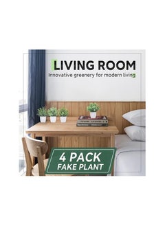 Generic 4 Pack Fake Plants Mini Artificial Greenery Potted Plants for Home Decor Indoor Office Table Room Farmhouse  - Image 2