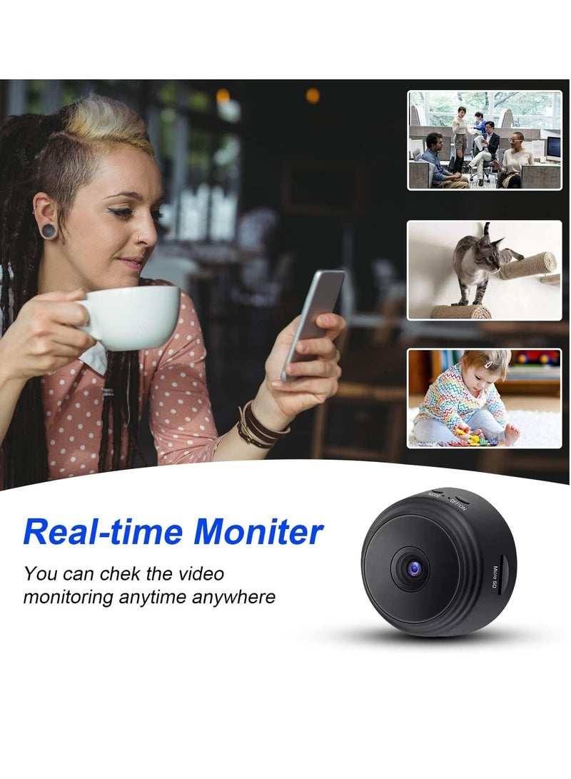 Excefore Wireless Security Camera Mini Outdoor/Indoor with Audio,Hidden Camera, Home Surveillance Camera, 1080P IP HD Build-in Battery 350mah，Infrared Night Vision Dome Camera - Image 2