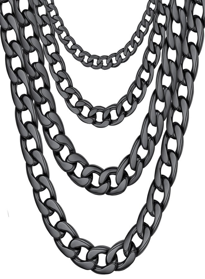 ChainsHouse قلادة سلسلة كوبية من ChainsHouse للرجال والنساء، بعرض 3 مم/4 مم/5 مم/8 مم/9 مم/12 مم/15 مم، مصنوعة من الفولاذ المقاوم للصدأ/مطلية بالذهب عيار 18 قيراطًا، بأنواع مختلفة من السلاسل: فيجارو/بوكس/كيرب، وبأطوال 14 بوصة/18 بوصة/20 بوصة/22 بوصة/24 بوصة/26 بوصة/28 بوصة/30 بوصة. - Image 1