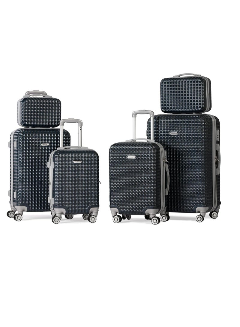 6-Piece Luggage Set in Assorted Sizes (12", 14", 18", 20", 24", 28") - Dark Blue - Image 1