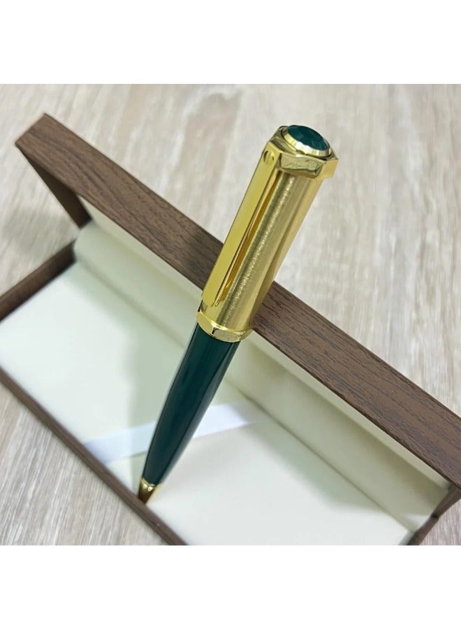 كاتيرا قلم بجودة و اناقة عالية بتصميم مريح وسلس باللونين الذهبي والأخضر. - Image 2