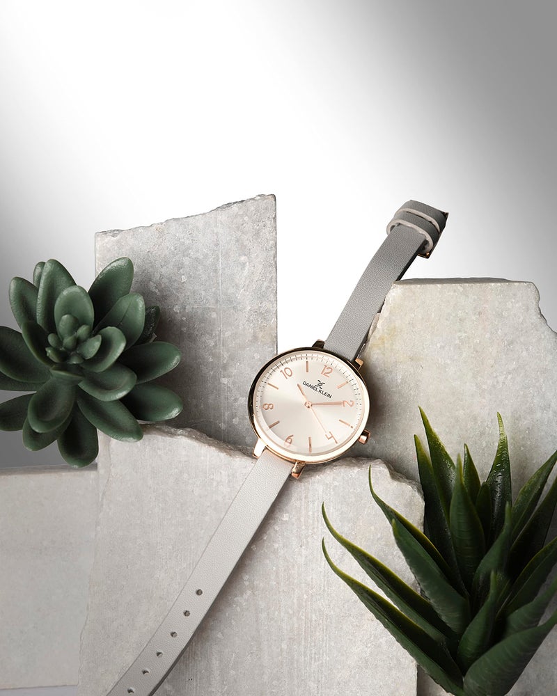 Daniel Klein Leather Analog Silver Dial Women's Watch-Dk11983-5 - Image 4