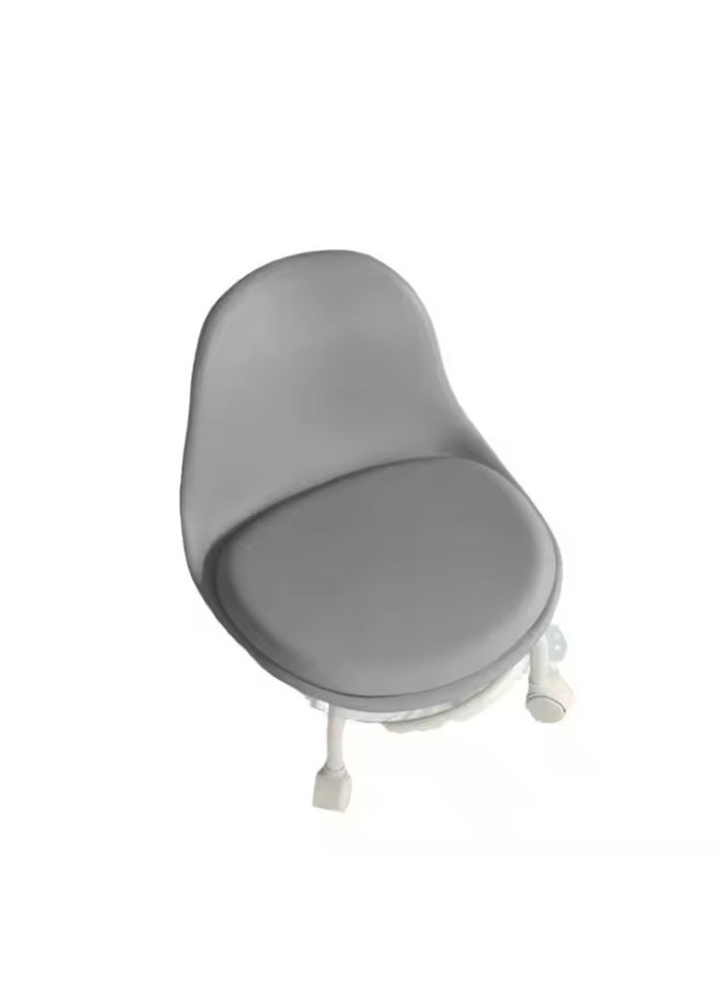 Y&D Rolling Stool Pulley Low Stool Universal Wheel Small Stool With Backrest Pu Leather Swivel Low Stool Comfortable Seat Padded Movable Rolling Small Stool  - Image 2