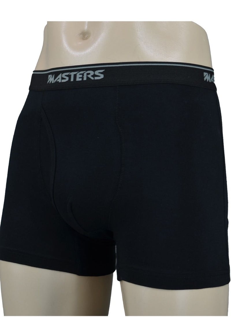 Jet - Masters Underwear For Men Classic Boxer Cotton Stretch - Black - Image 1