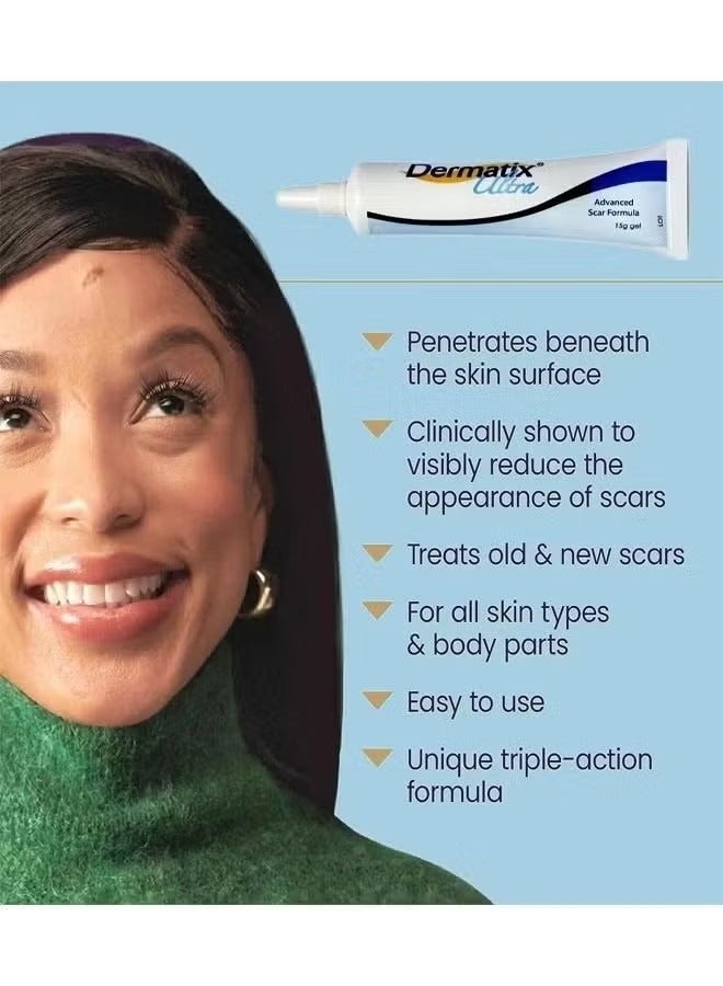 ديرماتيكس جل الندبة المتقدمة 15G ، وتحسين تجميلي للندبات ، والتجفيف السريع وصيغة فريدة من نوعها سيليكون ، وتستخدم لعلاج الجدرة والجراحة والندبات التكاثري ، ومناسبة للبشرة الحساسة - Image 2