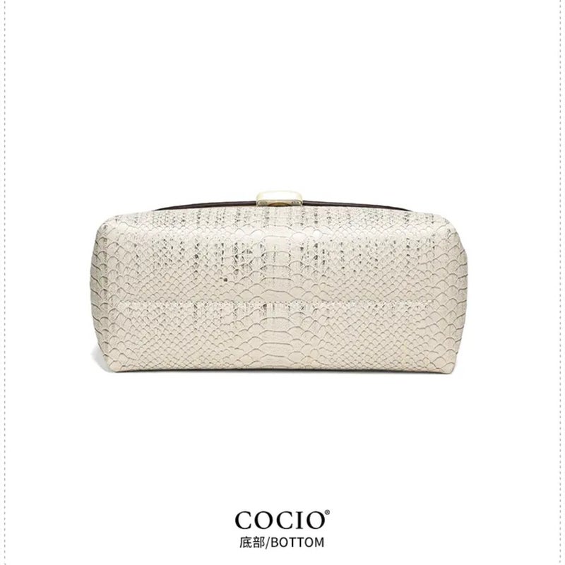 Cocio New Snake White Underarm Bag Multi-Compartment Casual Soft Leather Women'S Bag Live Sale - Image 5