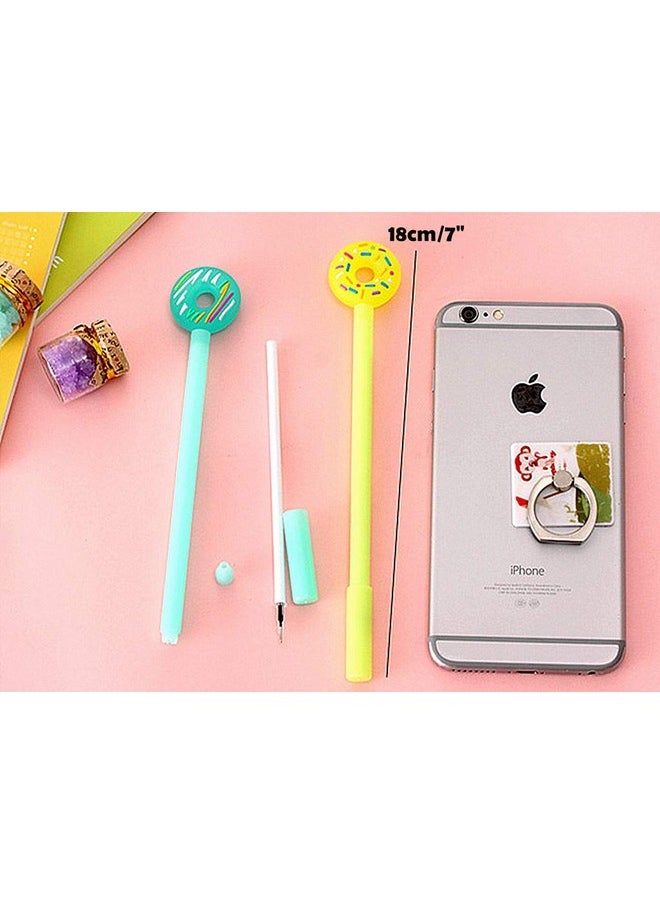 ALIMITOPIA 12Pcs Gel Pen Black Ink Donut Roller Marker Pen(Candy Colors Donut Styling)  - Image 2