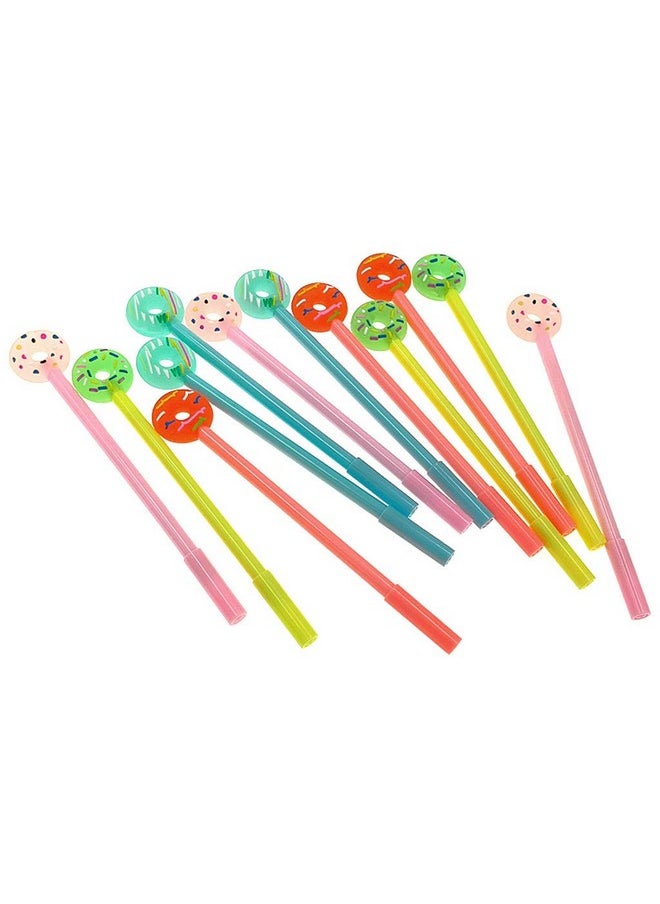 ALIMITOPIA 12Pcs Gel Pen Black Ink Donut Roller Marker Pen(Candy Colors Donut Styling)  - Image 3
