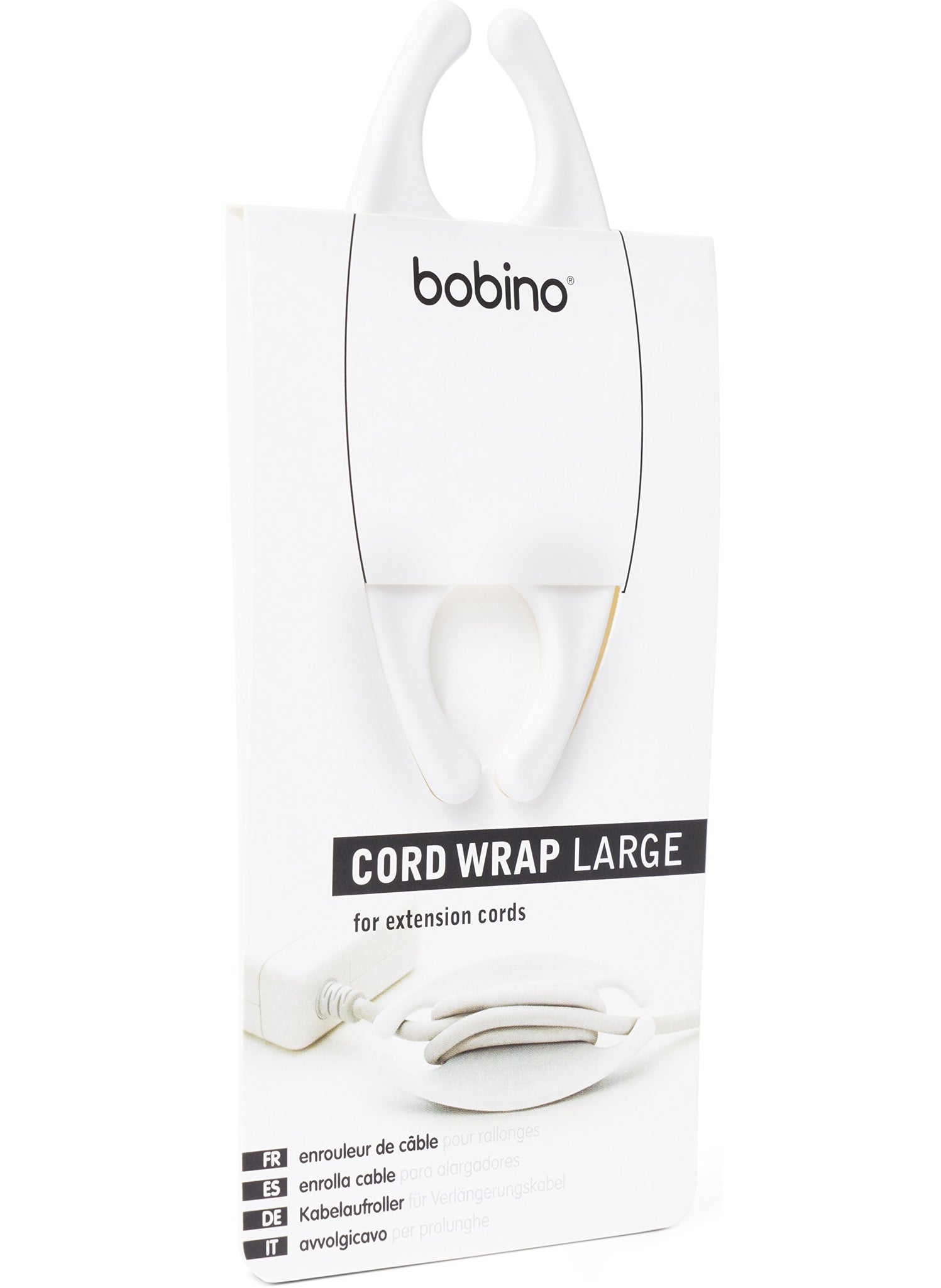 KIKKERLAND Bobino Cord Wrap - Large - White - Stylish Cable and Wire Management / Organizer  - Image 1