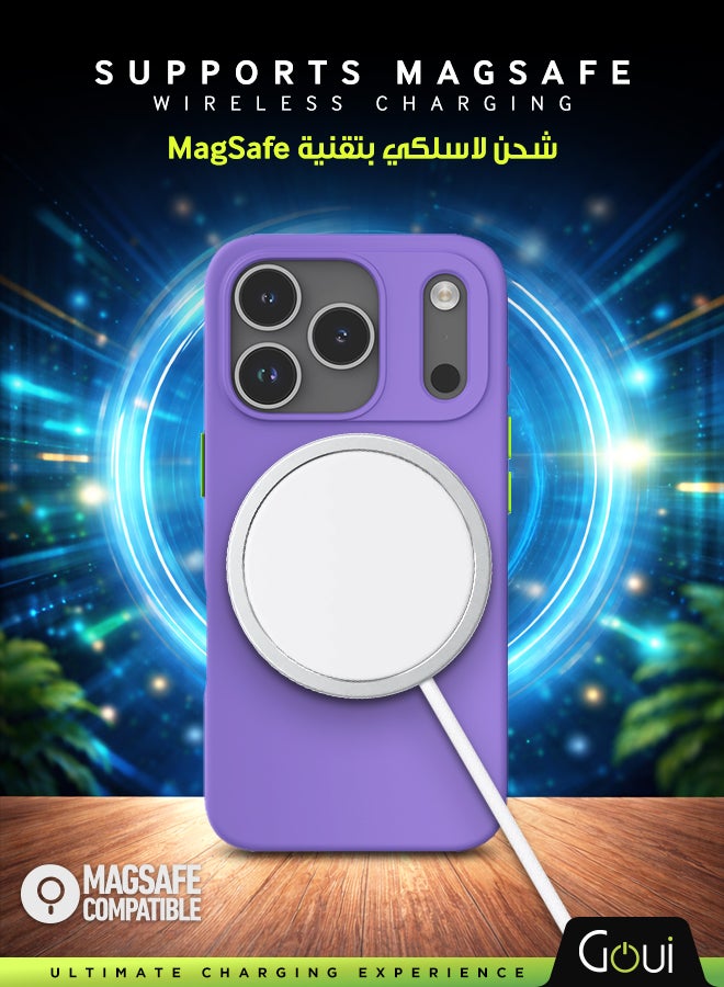 جوي كفر  ايفون 17 برو ماكس | حماية شاملة | متوافق مع MagSafe | يدعم الشحن اللاسلكي | متعدد الألوان | ملمس ناعم | تصميم مغناطيسي للتثبيت لاڤندر - Image 3