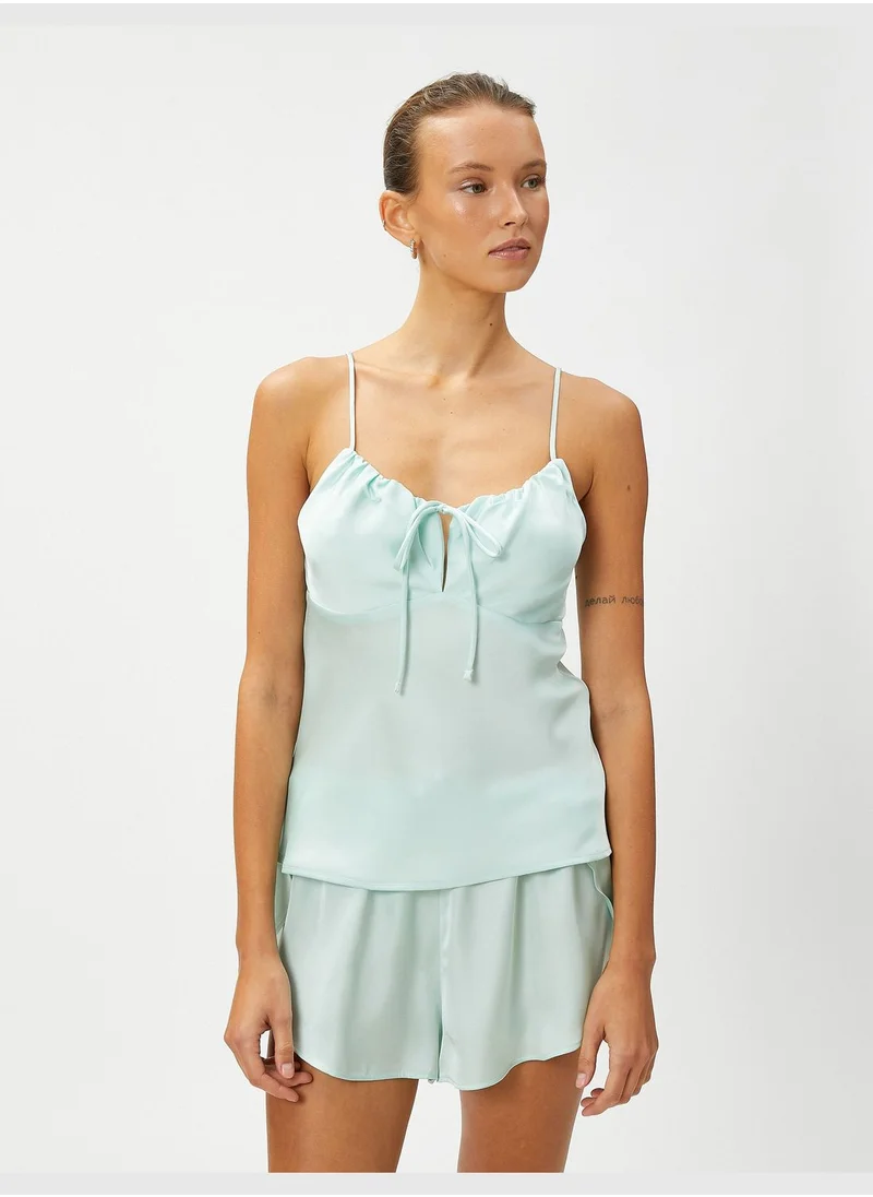 كوتون Spaghetti Strappy Satin Pajama Top