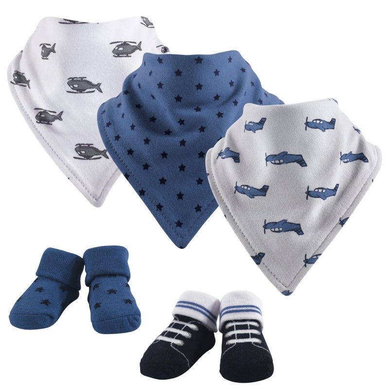 hudson baby Hudson Baby Unisex Baby Cotton Bib and Sock Set Wingman One Size