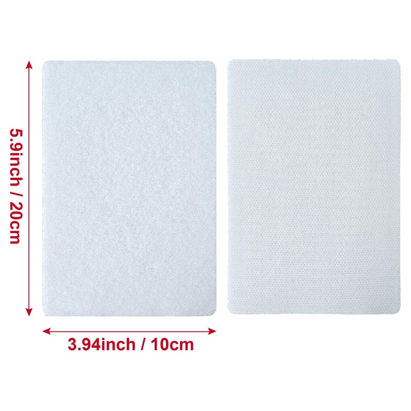 Zesion 4X6 Inch Hook And Loop Strips With Adhesive  Nylon Heavy Duty Hook And Loop Tape  Excellent Grip  Non-Adhesive  Interlocking Tape For Sewing  Crafting Diy Wall Adhesive Strips - 6 Sets White - Image 2