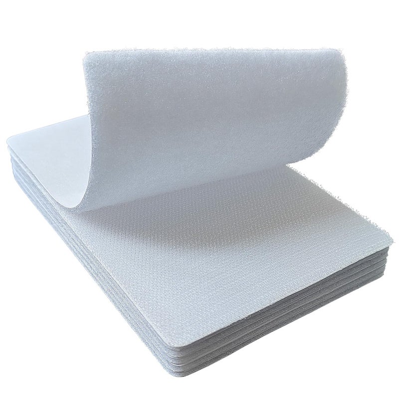 Zesion 4X6 Inch Hook And Loop Strips With Adhesive  Nylon Heavy Duty Hook And Loop Tape  Excellent Grip  Non-Adhesive  Interlocking Tape For Sewing  Crafting Diy Wall Adhesive Strips - 6 Sets White - Image 1