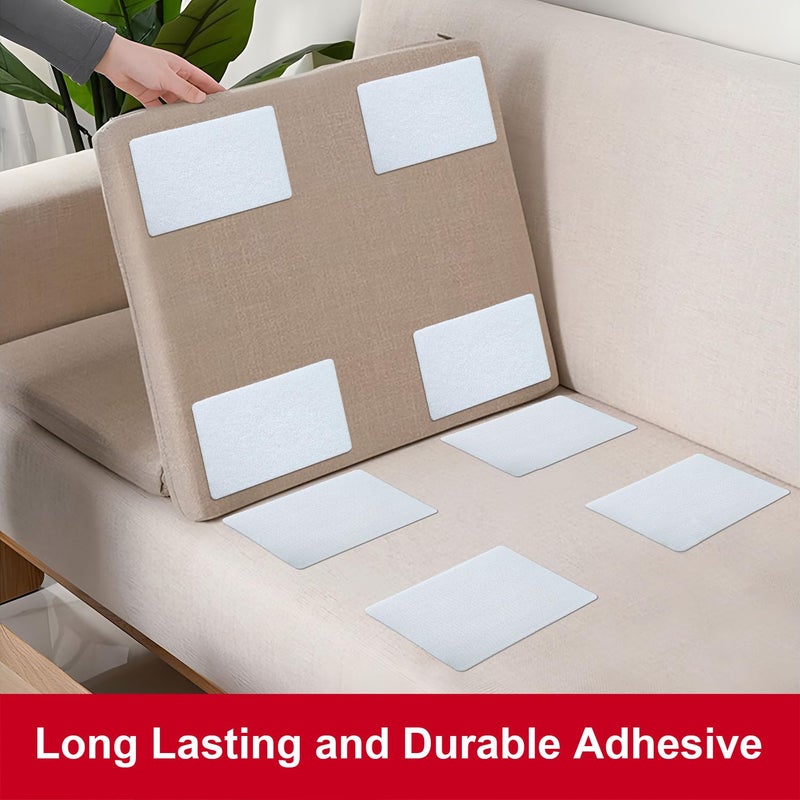 Zesion 4X6 Inch Hook And Loop Strips With Adhesive  Nylon Heavy Duty Hook And Loop Tape  Excellent Grip  Non-Adhesive  Interlocking Tape For Sewing  Crafting Diy Wall Adhesive Strips - 6 Sets White - Image 4