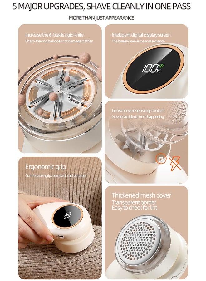 ماكينة إزالة الوبر، ماكينة إزالة الوبر من السترات الصوفية بشاشة رقمية LED، مزيل وبر كهربائي للأقمشة، مزيل وبر محمول للملابس، أداة تشذيب الوبر من السترات والبطانيات، أداة إزالة الوبر من الأرائك والسجاد والمفروشات المنزلية للملابس الشتوية والمنسوجات المنزلية - Image 3